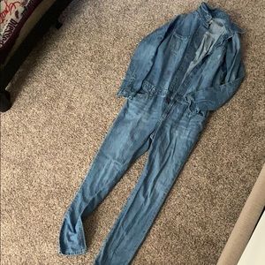Gianni Bini long sleeve denim romper